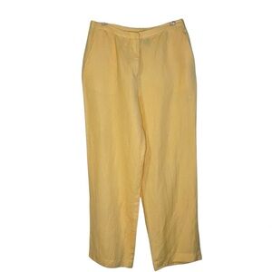 Butter Yellow Linen Blend Women’s Trousers, Beach, Summer Travel, light weight